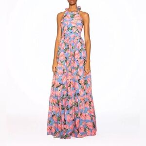 Agua Bendita Naranja Anturios Maxi Dress